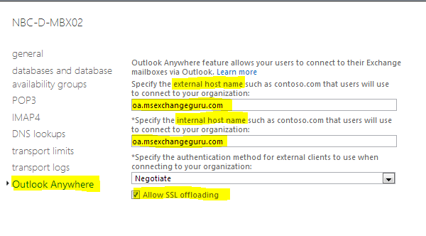 connect outlook to exchange server over internet