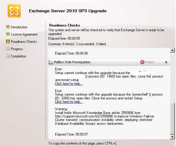 Exchange 2007 Sp3 Install Time