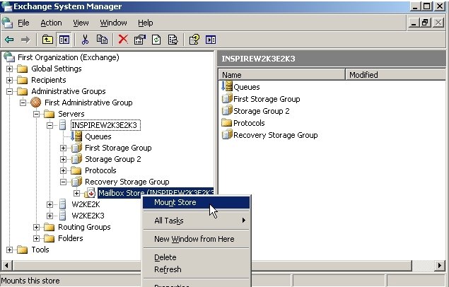 Mounting Databases in RSG