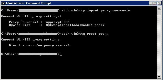 Command to enable/disable the Proxy settings